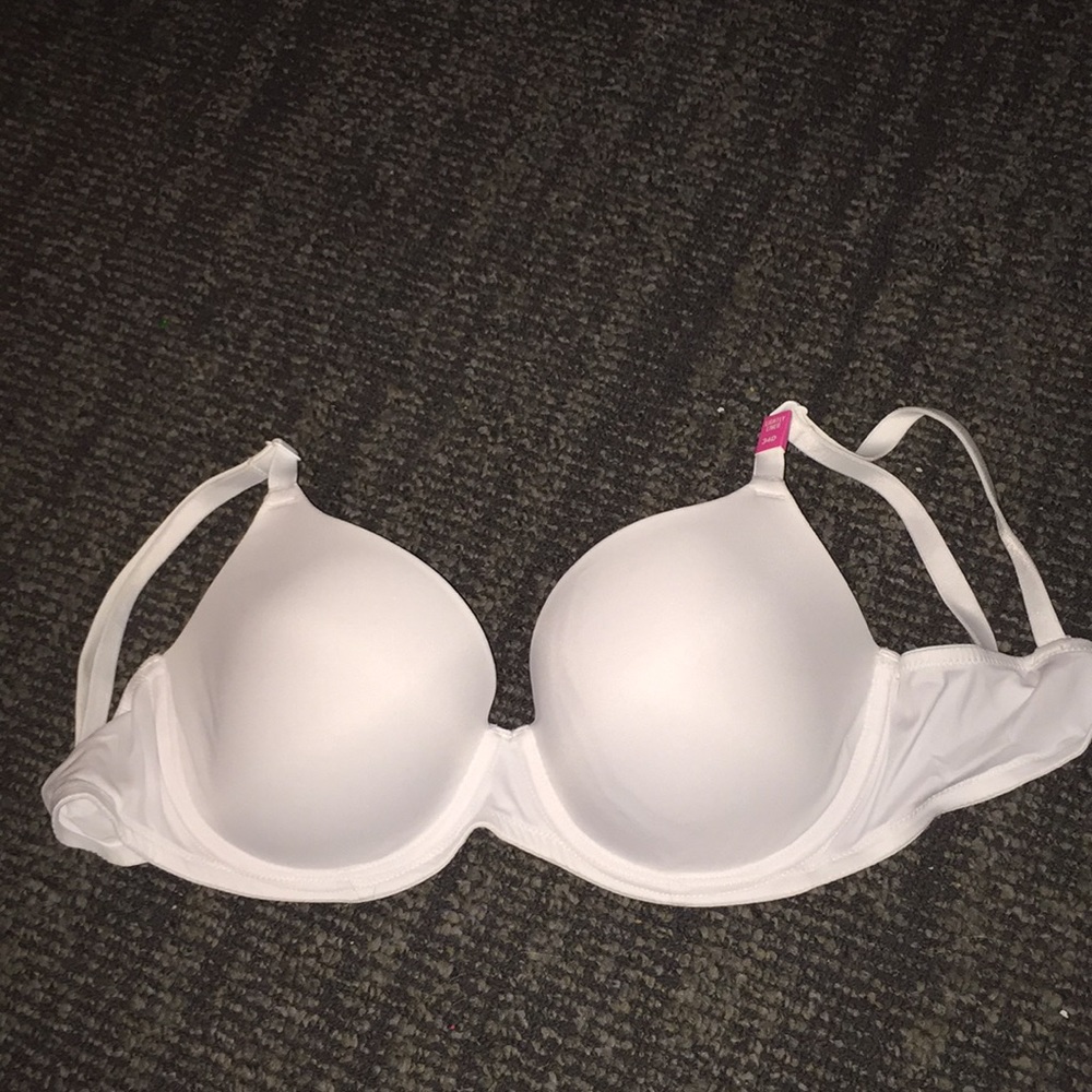 NEW! PINK lightly lined white bra.